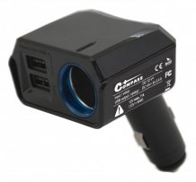 Adaptér pevný 12V + 2x USB 2400mA SELECT