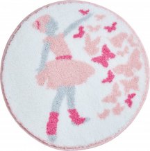 BALLERINA - Kruhová kúpeľňová predložka, ružová