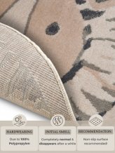 Dětský koberec Adventures 105966 Cream Grey kruh