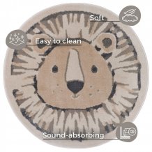 Dětský koberec Adventures 105966 Cream Grey kruh