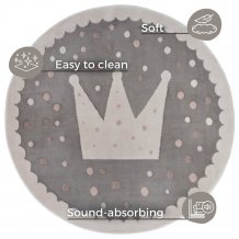 Dětský koberec Adventures 105969 Cream Grey kruh