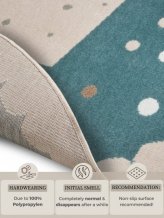 Dětský koberec Adventures 105970 Cream Blue kruh