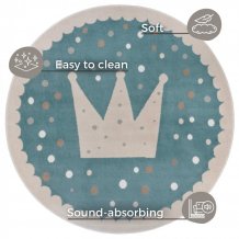 Dětský koberec Adventures 105970 Cream Blue kruh