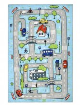 Dětský koberec Modrá autíčková dráha
