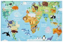 Dětský koberec Torino Kids 233 world map