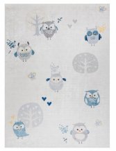 Dětský kusový koberec Bambino 1161 Owls grey