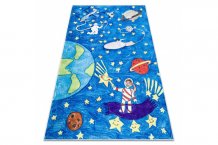 Dětský kusový koberec Bambino 2265 Rocket Space blue