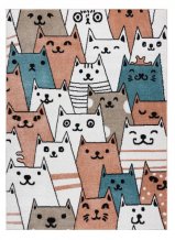 Dětský kusový koberec Fun Gatti Cats pink