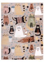 Dětský kusový koberec Fun Kittens Cats beige