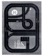 Dětský kusový koberec Fun Track grey