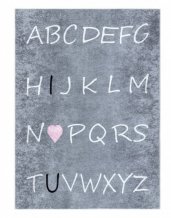 Dětský kusový koberec Junior 52063.801 Alphabet grey