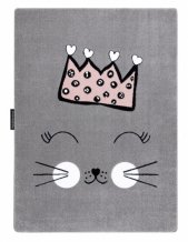 Dětský kusový koberec Petit Cat crown grey