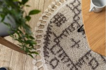 Kusový koberec Berber Tanger B5940 cream and brown kruh