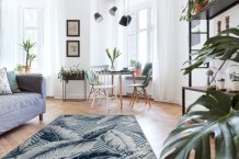 Kusový koberec Botanic 65242 Feathers aqua – na ven i na doma