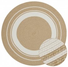 Kusový koberec Braided 105556 Creme Beige kruh – na ven i na doma