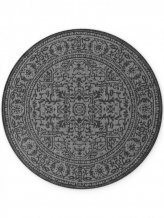 Kusový koberec Duet Kona 106248 Black/White kruh - na ven i na doma