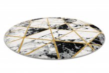 Kusový koberec Emerald 1020 black and gold kruh