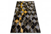 Kusový koberec Gloss 400B 86 3D geometric black/gold