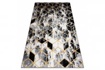 Kusový koberec Gloss 409A 82 3D cubes black/gold/grey