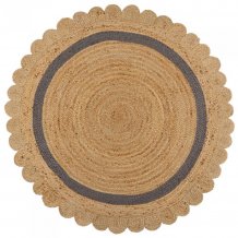Kusový koberec Grace Jute Natural/Grey kruh