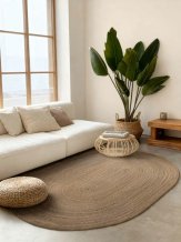 Kusový koberec Jute Braided 106006 Grey Brown ovál