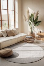 Kusový koberec Jute Braided 106321 White kruh