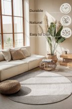 Kusový koberec Jute Braided 106321 White kruh