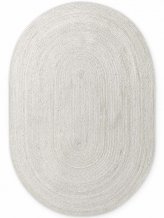 Kusový koberec Jute Braided 106321 White ovál