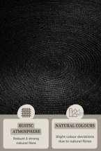 Kusový koberec Jute Braided 106322 Black kruh