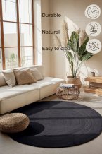 Kusový koberec Jute Braided 106322 Black kruh