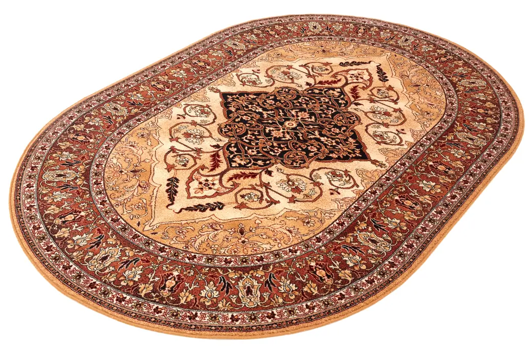 Kusový koberec Leyla hnědý - ovál (old gold)