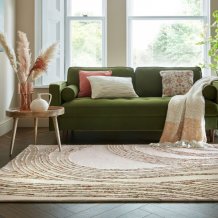 Kusový koberec Memphis Abstract Swirl Natural/Orange