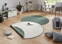 Kusový koberec Twin-Wendeteppiche 103095 green cream kruh – na ven i na doma