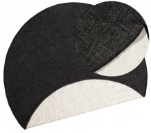 Kusový koberec Twin-Wendeteppiche 103096 black cream kruh – na ven i na doma