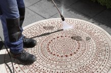 Kusový koberec Twin-Wendeteppiche 103102 creme terra kruh – na ven i na doma