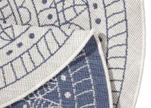 Kusový koberec Twin-Wendeteppiche 103104 creme blau kruh – na ven i na doma