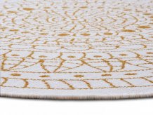 Kusový koberec Twin-Wendeteppiche 105797 Ochre kruh – na ven i na doma