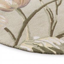 Květinový kruhový koberec Laura Ashley Gosford natural / sage green 81307  - kruh 200 - Brink & Campman
