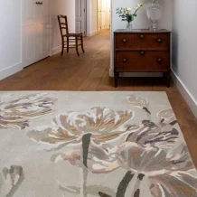 Květinový kusový koberec Laura Ashley Gosford natural / sage green 81307 Brink & Campman