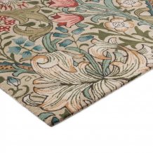 Květinový vlněný koberec Morris & Co Golden Lily green-red 130107 Brink & Campman