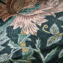 Květinový vlněný koberec Morris & Co Honeysuckle&Tulip teal 130407 Brink & Campman