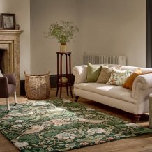 Luxusní květinový koberec Morris & Co Strawberry Thief forest 027707  Brink & Campman