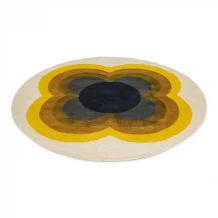 Moderní kruhový koberec Orla Kiely Sunflower Yellow 060006 - kruh 200 - Brink & Campman