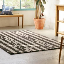 Moderní vlněný kusový koberec Scion Lohko Stripe charcoal  123105 Brink & Campman