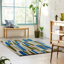 Moderní vlněný kusový koberec Scion Saku Olive 123417 Brink & Campman
