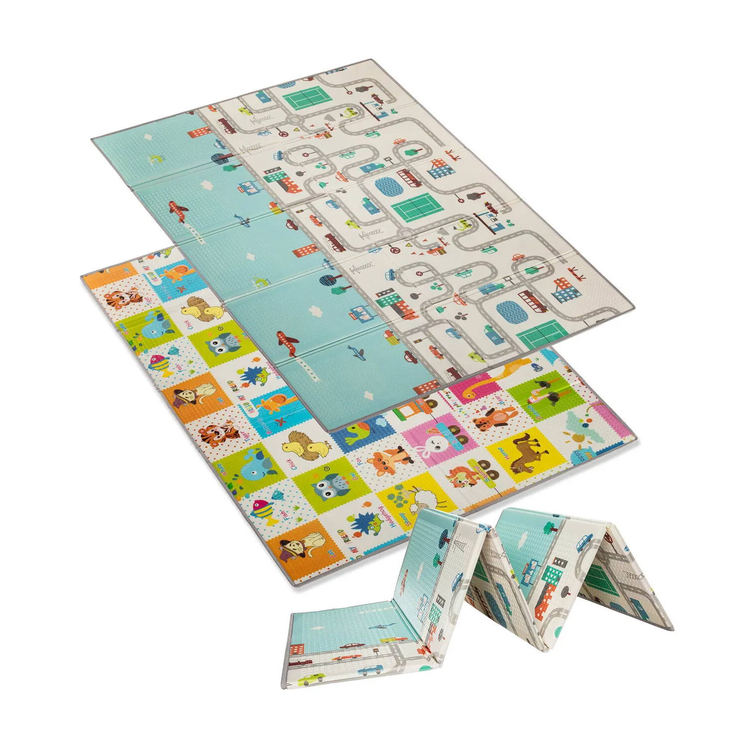 Multifunkční pěnová skládací podložka oboustranná CITY