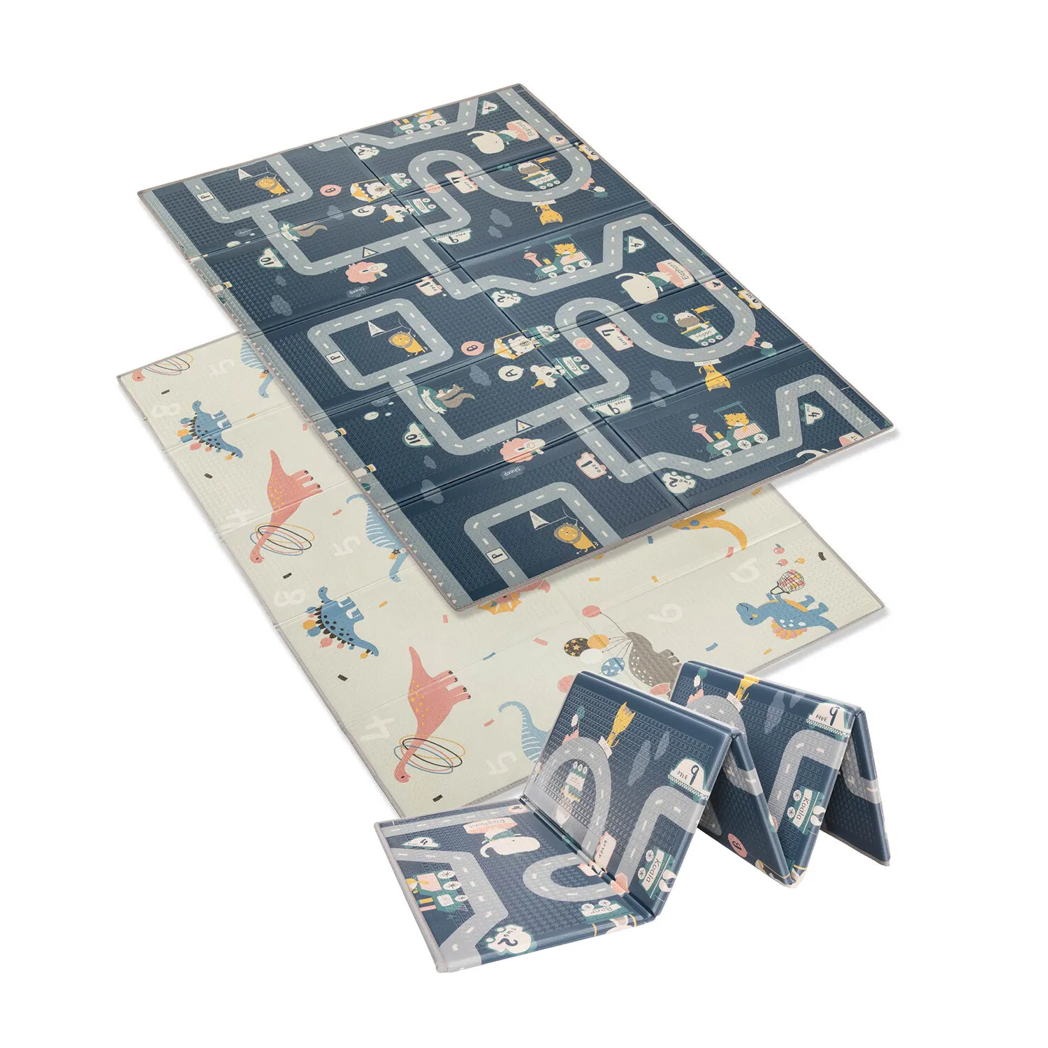 Multifunkční pěnová skládací podložka oboustranná DINO