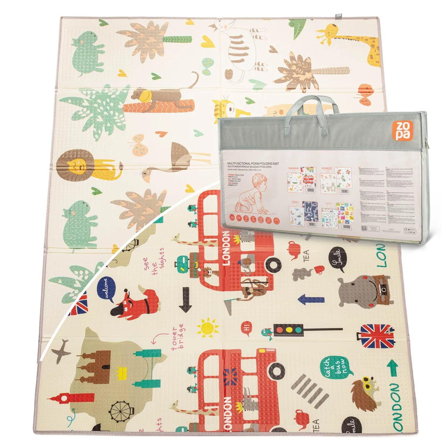 Multifunkční pěnová skládací podložka oboustranná FOREST