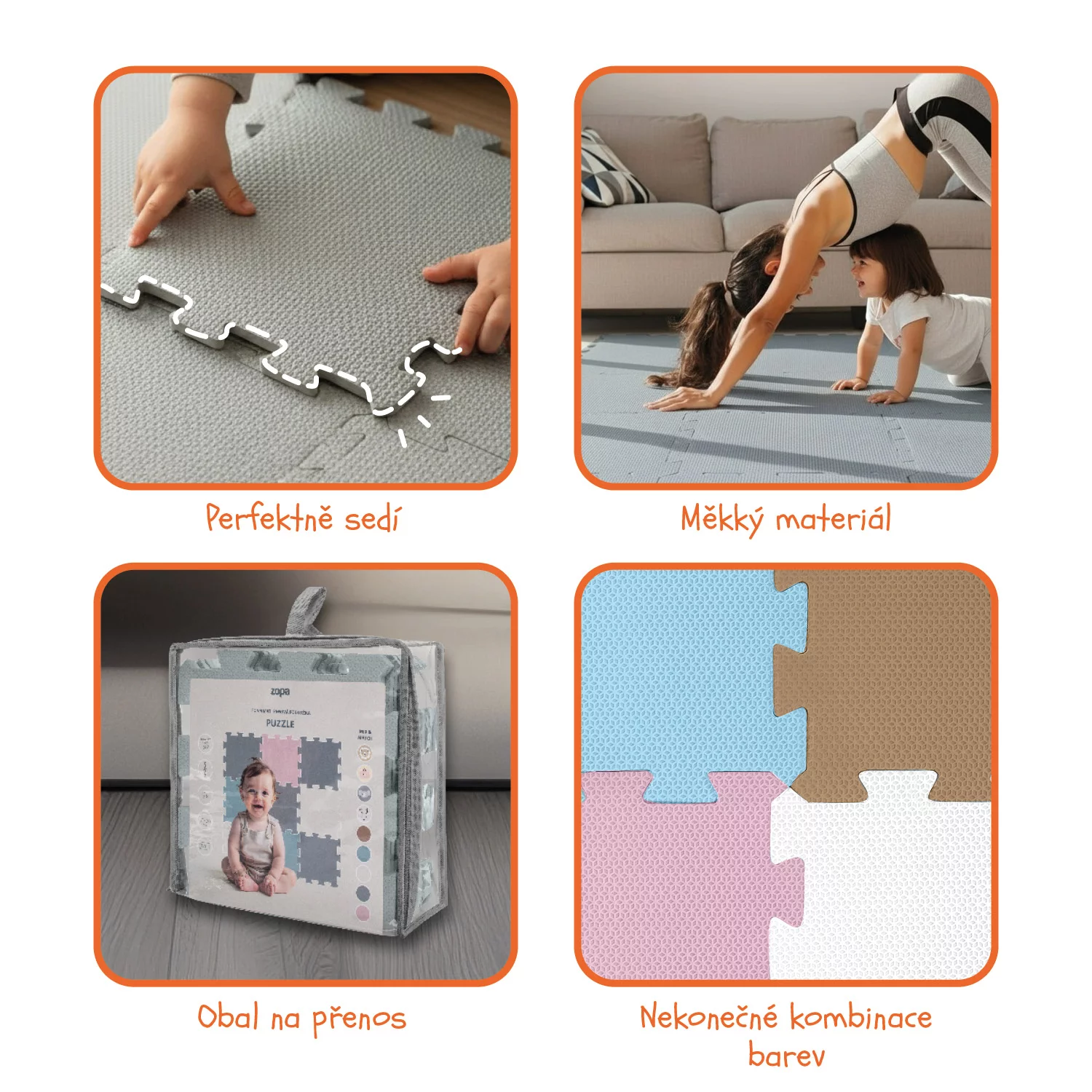 Pěnová podložka Puzzle 30x30 cm 9ks ANIMALS