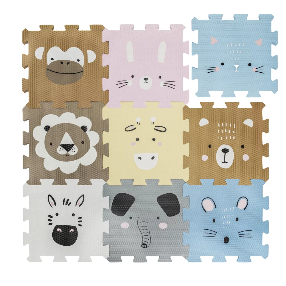 Pěnová podložka Puzzle 30x30 cm 9ks ANIMALS